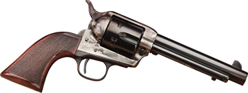 Picture of Taylors & Company Short Stroke Smoke Wagon 45 Colt (LC) 6rd 5.50" Blued Cylinder & Barrel Color Case Hardened Steel Frame Checkered Walnut Navy Size Grip (Taylor Tuned) 556202DE