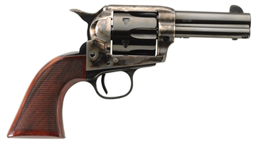 Picture of Taylors & Company Short Stroke Runnin Iron Deluxe 45 Colt (LC) 6rd 3.50" Blued Cylinder & Barrel Color Case Hardened Steel Frame Checkered Walnut Grip (Taylor Tuned) 556217DE