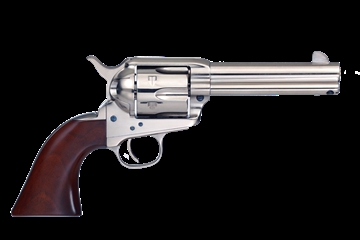 Picture of Taylors & Company 1873 Cattleman 357 Mag Caliber with 4.75" Barrel, 6rd Capacity Cylinder, Overall Nickel-Plated Finish Steel & Walnut Grip 555124
