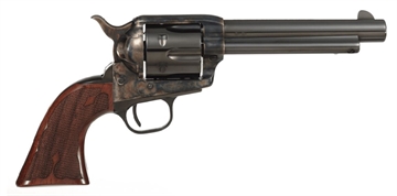 Picture of Taylors & Company Gambler 357 Mag Caliber with 5.50" Blued Finish Barrel, 6rd Capacity Blued Finish Cylinder, Color Case Hardened Finish Steel Frame & Checkered Walnut Grip 555129