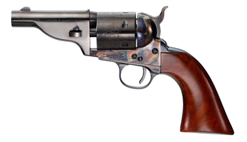 Picture of Taylors & Company The Hickok Open-Top 45 Colt (LC) Caliber with 3.50" Blued Finish Barrel, 6rd Capacity Blued Finish Cylinder, Color Case Hardened Finish Steel Frame & Walnut Army Size Grip 550957