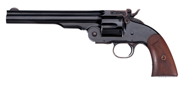 Picture of Taylors & Company Second Model Schofield 38 Special Caliber with 7" Barrel, 6rd Capacity Cylinder, Overall Blued Finish Steel & Walnut Grip 550677