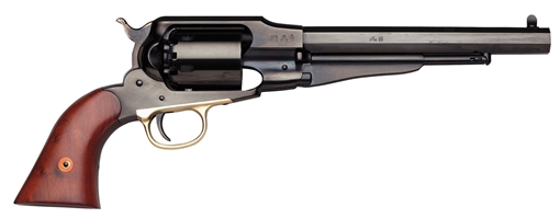 Picture of Taylors and Company 1858 Remington Break Open 44 Cal Striker Fire 8" 6rd Blued Walnut Grip 550777