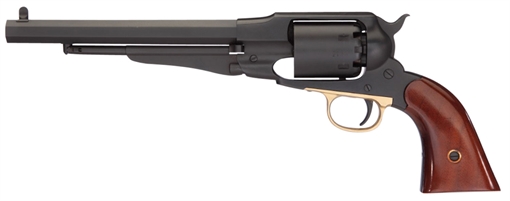 Picture of Taylors and Company 1858 Remington Break Open 44 Cal Striker Fire 8" 6rd Black Nitride Walnut Grip 550830