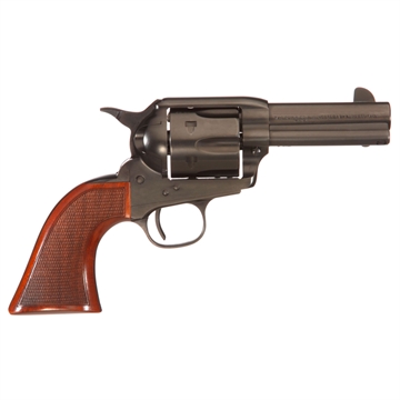 Picture of Taylors & Company Runnin Iron Black Rock 45 Colt (LC) Caliber with 3.50" Barrel, 6rd Capacity Cylinder, Overall Black Nitride Finish Steel, Checkered Walnut Grip & Overall Taylor Polish 550884DE