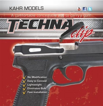 Picture of TECHNA CLIP GUN BELT CLIP FOR KAHR 9MM/40S&W RIGHT HAND ( 6 PER CASE ) KHRBR