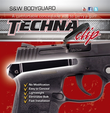 Picture of Techna Clip Right Hand Conceal Carry Gun Belt Clip S&W Bodyguard Carbon Fiber Black BDGBR