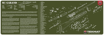 Picture of TekMat TEKR36M1GARAND-OD M1 Garand Cleaning Mat OD Green Rubber 12"x36" M1 Garand Parts Diagram TEKR36M1GARAND-OD TEK-R36-M1GARAND-OD