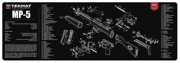 Picture of TekMat MP5 Cleaning Mat Black/White Rubber 12"x36" HK MP5 Parts Diagram TEKR36HKMP5