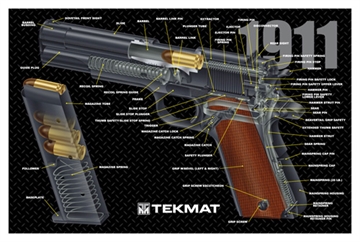 Picture of TekMat Cleaning Mat Multi-Color Rubber 11"x17" 1911 3D Cutaway TEKR171911CA