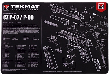 Picture of TekMat TEK CZ P-07/P-09 Cleaning Mat Black/White Rubber 11"x17" CZ P-07/P-09 TEK R17CZP07