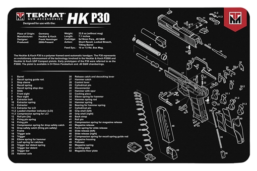 Picture of TekMat TEKR17HKP30 HK P30 Cleaning Mat Black/White Rubber 11"x17" HK P30 Parts Diagram TEKR17HKP30 TEK-R17-HKP30