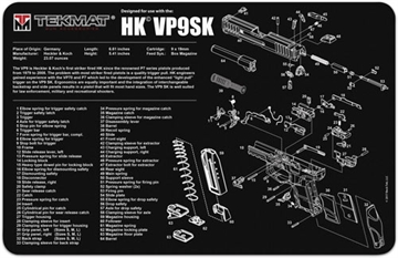 Picture of TekMat TEKR HK VP9SK Cleaning Mat Black/White Rubber 11"x17" HK VP9SK Parts Diagram TEKR 17HKVP9SK