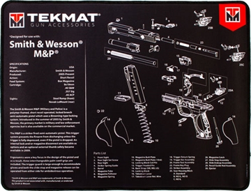 Picture of TekMat S&W M&P Ultra Premium Gun Cleaning Mat, 15"x20", Includes Small Microfiber TekTowel, Packed In Tube TEK-R20-SW-MP TEKR20SWNP