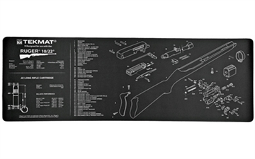 Picture of TekMat Ruger 10/22 Rifle Mat, 12"x36", Black, Includes Small Microfiber TekTowel, Packed In Tube TEK-R 36-1022