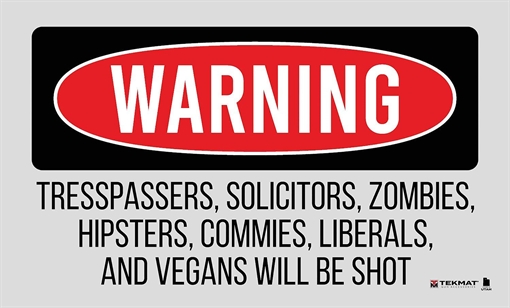 Picture of TekMat Trespassers Will Be Shot Door Mat Multi-Color Rubber 25"x42" TEK42TRESPASSERS