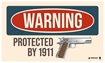 Picture of TekMat Warning Protected By 1911 Door Mat Multi-Color Rubber 25"x42" TEK42WARNING1911