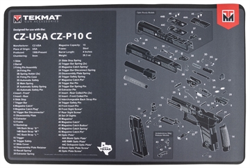 Picture of TekMat CZ P-10C Cleaning Mat Black/Gray Rubber 11"x17" CZ P-10C Parts Diagram TEKR17CZP10C