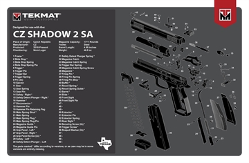 Picture of TekMat CZ Shadow 2 SA Cleaning Mat Black/White Rubber 11"x17" CZ-75 Shadow 2 SA Diagram TEKR17CZSHDW2