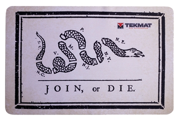 Picture of TekMat Cleaning Mat Black/White Rubber 11"x17" Join or Die Snake TEKR17JOIN