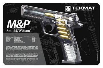 Picture of TekMat S&W M&P Cutaway Cleaning Mat Multi-Color Rubber 11"x17" TEKR17SWMPCA