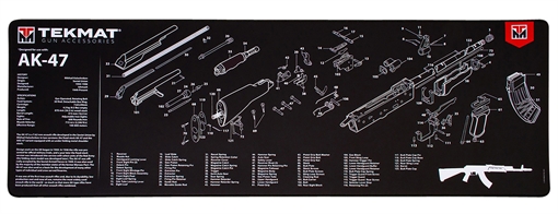 Picture of TekMat AK-47 Rifle Mat, 12"x36", Black, Includes Small Microfiber TekTowel, Packed In Tube TEK-R36-AK47 TEKR36AK47