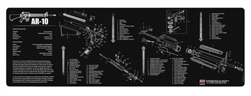 Picture of TekMat AR-10 Rifle Mat, 12"x36", Black, Includes Small Microfiber TekTowel, Packed In Tube TEK-R36-AR10 TEKR36AR10