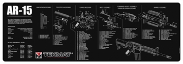 Picture of TekMat AR-15 Rifle Mat, 12"x36", Black, Includes Small Microfiber TekTowel, Packed In Tube TEK-R36-AR15 TEKR36AR15