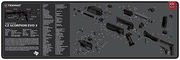 Picture of TekMat CZ Scorpion EVO 3 Cleaning Mat Black/Gray Rubber 12"x36" CZ Scorpion EVO 3 Parts Diagram TEKR36CZSCORPION