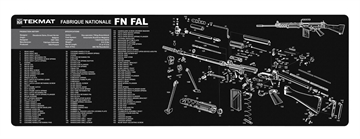 Picture of TekMat FN-FAL Cleaning Mat Black/White Rubber 12"x36" FN-FAL Parts Diagram TEKR36FNFAL