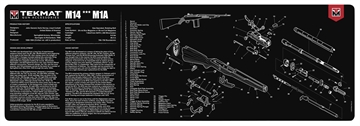 Picture of TekMat M14 Cleaning Mat Black/White Rubber 12"x36" Springfield M1A Parts Diagram TEKR36M14