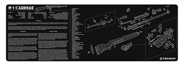 Picture of TekMat M1 Carbine Cleaning Mat Black/White Rubber 12"x36" M1 Carbine Parts Diagram TEKR36M1CARB