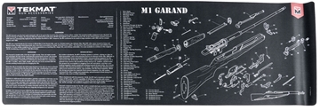 Picture of TekMat M1 Garand Cleaning Mat Black/White Rubber 12"x36" M1 Garand Parts Diagram TEKR36M1GARANDBK