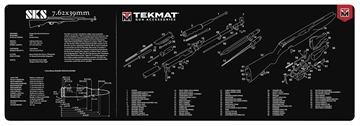 Picture of TekMat Long Gun, SKS, Cleaning Mat, Thermoplastic Surface Protects Gun From Scratching, 1/8" Thick, 12"x36", Tube Packaging, Black TEK-R36-SKS TEKR36SKS