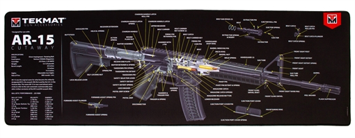 Picture of TekMat AR-15 Cutaway Ultra Premium Gun Cleaning Mat, Includes Small Microfiber TekTowel, Packed In Tube TEK-R44-AR15-CA TEKR44AR15CA