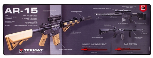 Picture of TekMat AR-15 Ultra 44 Cleaning Mat Multi-Color Rubber 15"x44" AR-15 Weapons Platform TEKR44AR15WPD