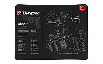 Picture of TekMat Ultra Mat, Glock Gen 5, Cleaning Mat, Thermoplastic Surface Protects Gun From Scratching, 1/4" Thick, 15"X20", Tube Packaging, Black TEK-R20-GLOCK-G5 TEKR20GLOCK-G5