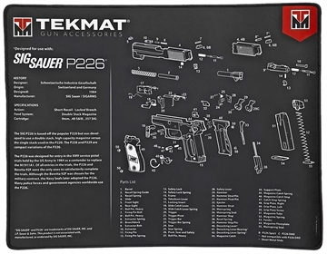 Picture of TekMat  Sig Sauer P226 Ultra 20 Cleaning Mat Black/White Rubber 15"x20" Sig Sauer P226 Parts Diagram  TEK-R20-SIGP226
