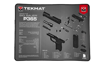 Picture of TekMat Ultra Mat, Sig Sauer P365, Cleaning Mat, Thermoplastic Surface Protects Gun From Scratching, 1/4" Thick, 15"X20", Tube Packaging, Black TEK-R20-SIGP365 TEKR20SIGP365