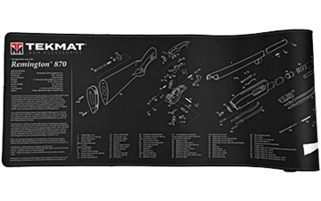 Picture of TekMat Ultra Mat, Remington 870, Thermoplastic Surface Protects Gun From Scratching, 1/4" Thick, 15"x44", Tube Packaging, Black TEK-R44-REM-870 TEKR44REM870
