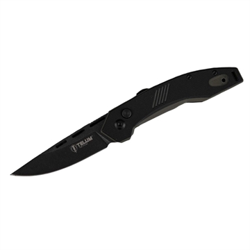 Picture of Telum Incinerator Tactical Automatic Knife 3-1/2" Drop Point Blade Black TT3086