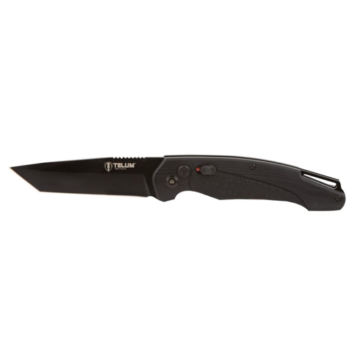 Picture of Telum Titan Tactical Automatic Folding Knife 4" Tanto Blade Black TT3000