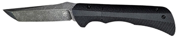Picture of Templar Knife  Auto Assist  3.25" Folding Tanto Plain Black Oxide Stonewashed Powder Coated D2 Steel Blade, 4.25" Black Textured Aluminum Handle 093674826052
