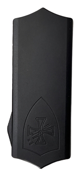 Picture of Templar Knife  Excalibur Money Clip 1.90" OTF Plain Black Oxide Stonewashed Powder Coated D2 Steel Blade, 3.37" Black Aluminum Handle 093674826625