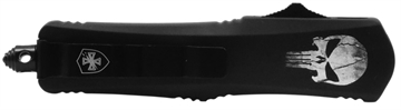 Picture of Templar Knife  Gen II Fallen Small 2.75" OTF Dagger Plain Black Oxide Stonewashed 440C SS Blade, 4.25" Black w/Skull Aluminum Handle, Glass Breaker 093674807020