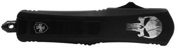 Picture of Templar Knife  Gen II Fallen Small 2.75" OTF Tanto Plain Black Oxide Stonewashed 440C SS Blade, 4.25" Black w/Skull Aluminum Handle, Glass Breaker 093674807068