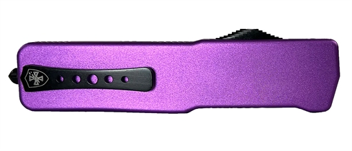 Picture of Templar Knife  Premium LW  Slim OTF Dagger Plain Black Oxide Stonewashed Powder Coated D2 Steel Blade, 5" Purple Anodized Aluminum Handle 093674823891