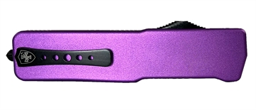 Picture of Templar Knife  Premium LW  Slim OTF Dagger Plain Black Oxide Stonewashed Powder Coated D2 Steel Blade, 5" Purple Anodized Aluminum Handle 093674823891