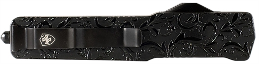 Picture of Templar Knife  Premium LW Maiden Gloss Slim 3.25" OTF Drop Point Plain Black Oxide Stonewashed Powder Coated D2 Steel Blade, 5" Black Gloss Aluminum Handle 093674821002