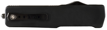 Picture of Templar Knife  Premium Weighted  Large 3.55" OTF Tanto Plain Black Oxide Stonewashed Powder Coated D2 Steel Blade, 5.25" Black Aluminum/Rubber Handle 093674813373